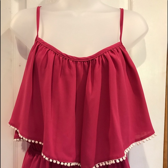 Magenta Mini Dress Sz 8 - 10 Medium NWT
w/White Cotton Ball Tassels - Picture 6 of 16
